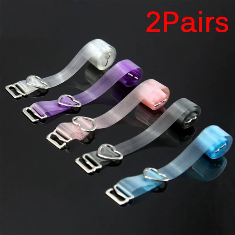 

2 Pairs/lot Heart Buckle Bra Strap Adjustable Invisible Shoulder Strap