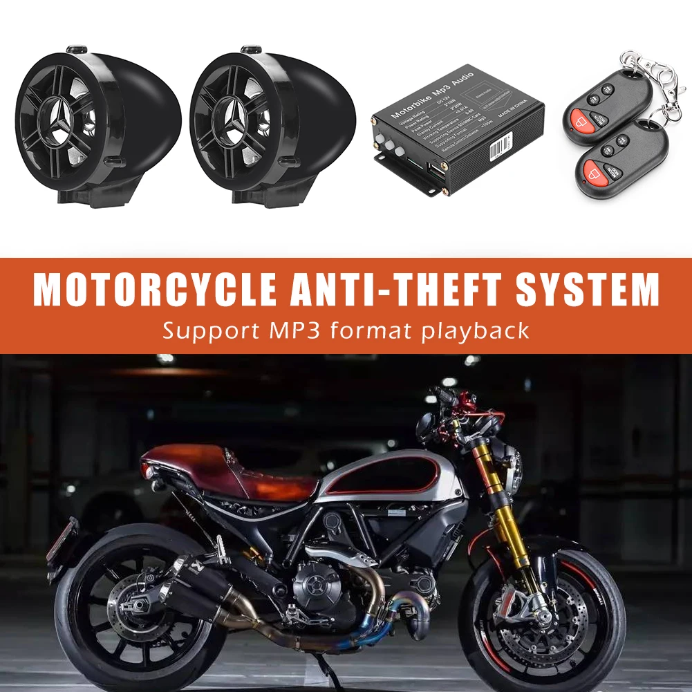 Motorcycle Alarm System Ordinary Layout Operation Conveninently MP3 FM Radio Remote Control Speaker Amplifier | Автомобили и