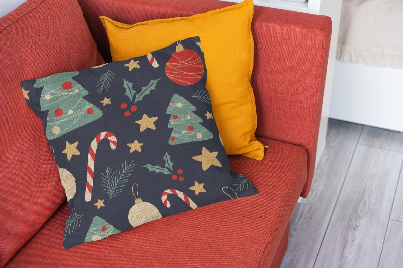 Рождественский подарок Имбирная льняная квадратная наволочка украшение для