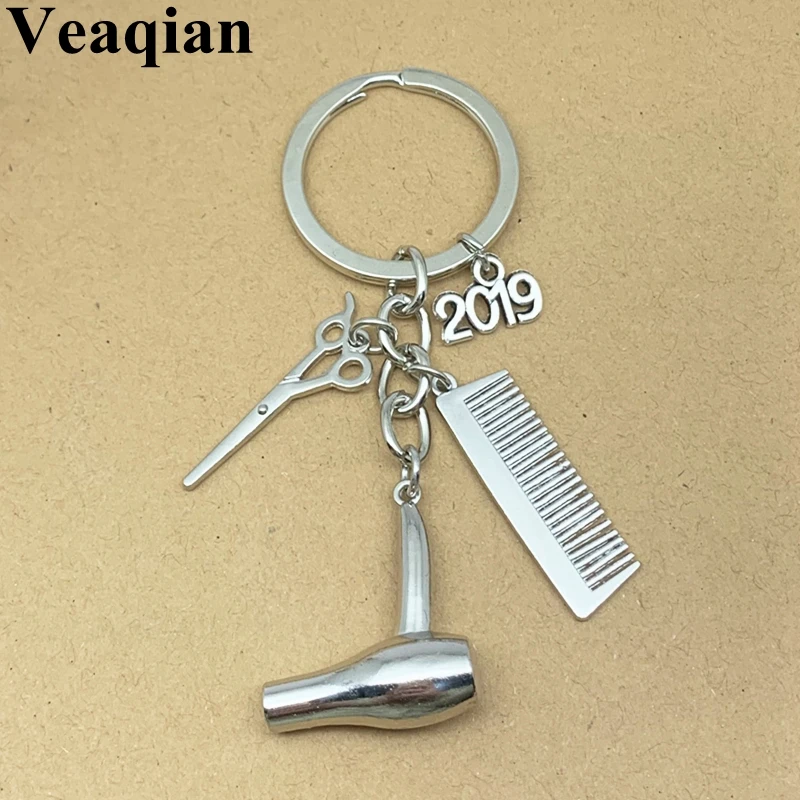Новый модный креативный брелок Брелок-ножницы милый Женский гребень фен