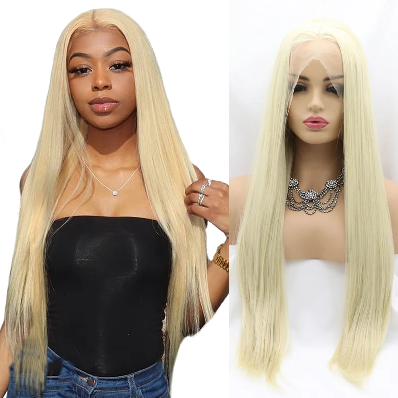 

Long Bone Straight Cosplay Lolita Lace Front Wig 613 Blonde Colored HD Transparent Frontal Wigs For Women Pre Plucked