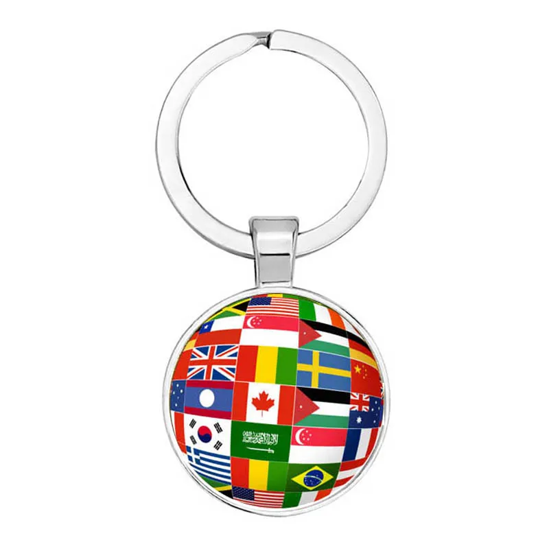 Флаг США Великобритания Россия брелок Испания бижутерия со стеклянными