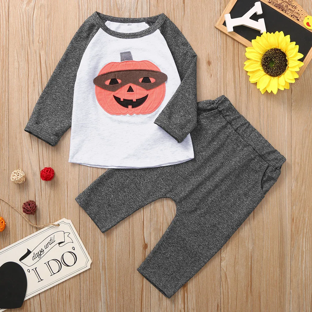 Комплект одежды для новорожденных мальчиков и девочек на Хэллоуин 2019 года