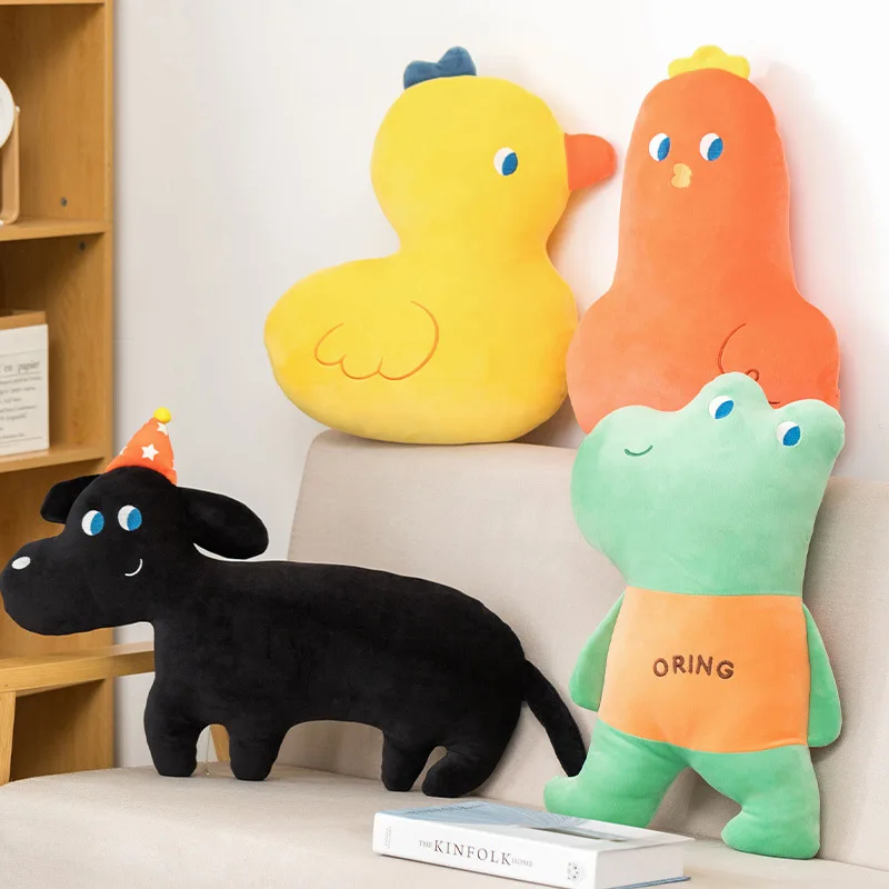 

Cartoon Cute Plush Doll Duck Frog Chicken Funny Animal Shape Pillow Skin-friendly Soft Plush Nap Pillow Home Bedroom Toy Cushion