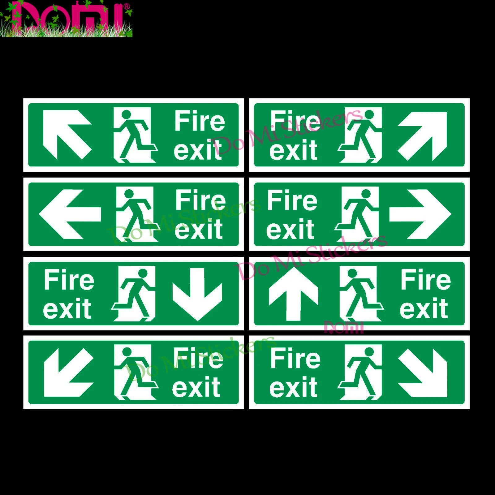 

Fire Exit Rigid Plastic Sign Sticker Cutting 300x100mm