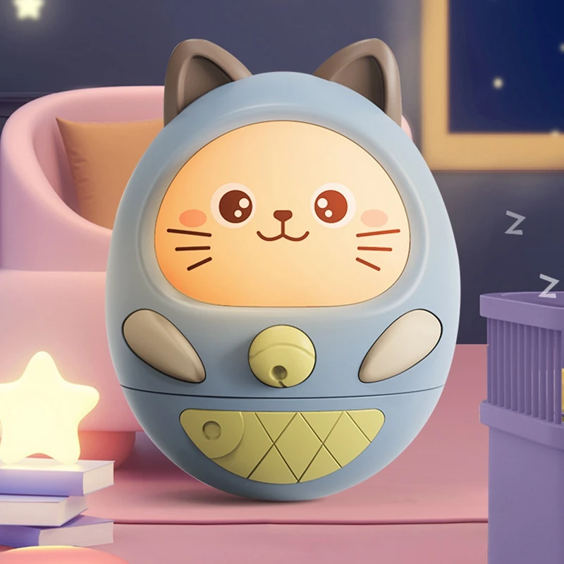 

Baby Music Teether Rattle Cute Cartoon Cat Tumbler Toys Puzzle Doll Toys Newborn Gifts