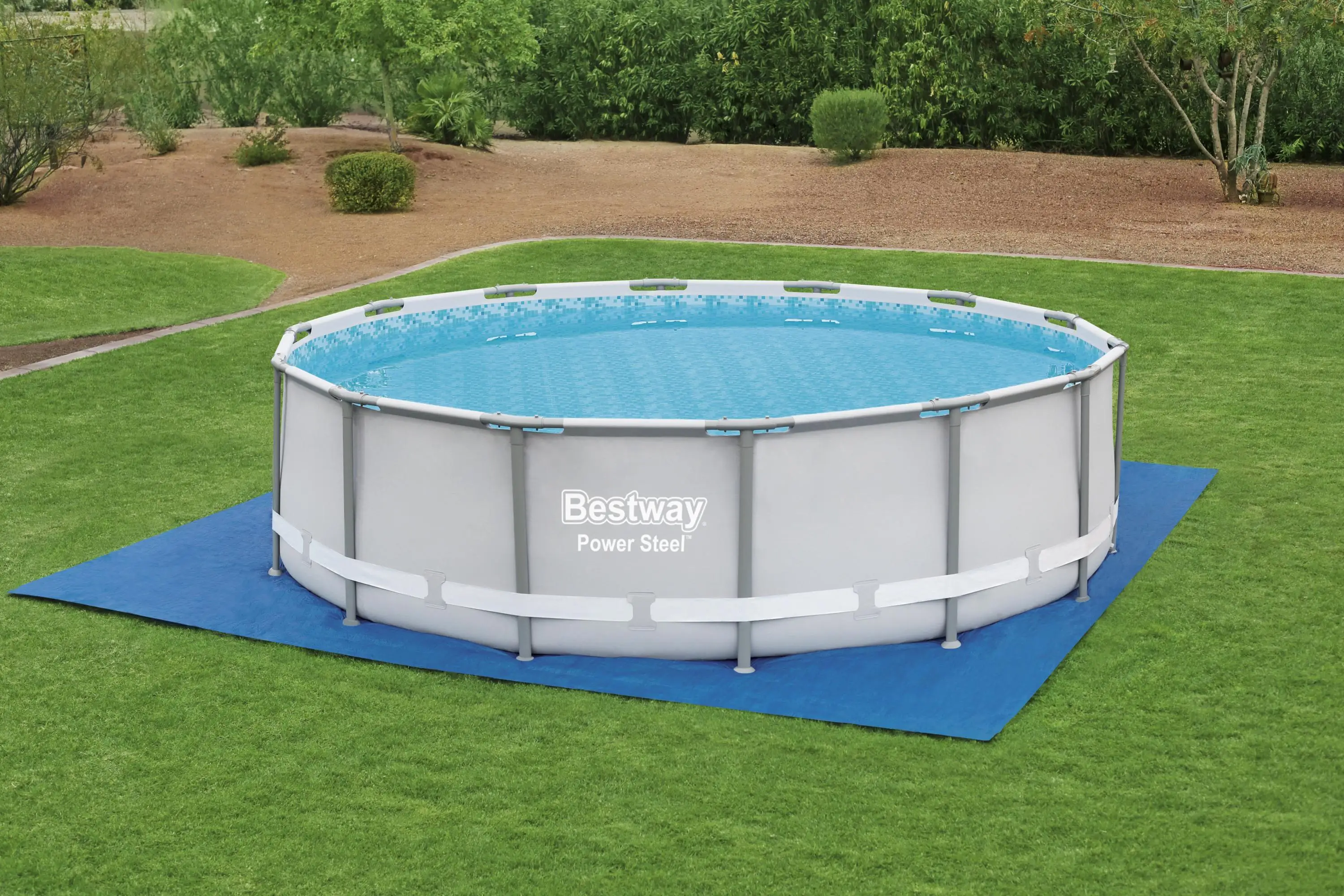 Цена Bestway 58003 16 'x 16'/4,88 м X 4,88 м Непромокаемая ткань для земли пылезащитный тканевый напольный коврик для наружного бассейна гардный бассейн