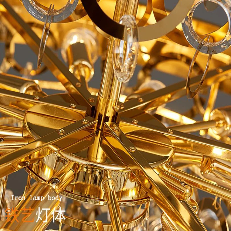 

Modern crystal chandelier lighting restaurant kitchen island bedroom bedroom tube ceiling ceiling chandelier golden lighting