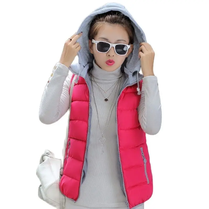 Женская Осенняя обувь размера плюс с пришитым капюшоном плотные теплые пуховики