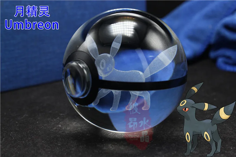 V 3D лазерный Pokemon Go хрустальный шар фигурки с Пикачу детские развивающие подарки украшение дома мяч эльфа - Color: V