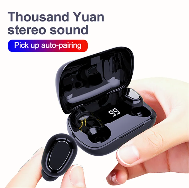 

Игровые наушники TWS с Bluetooth V5.0, спортивные водонепроницаемые беспроводные наушники с микрофоном и зарядным устройством для iOS и Android