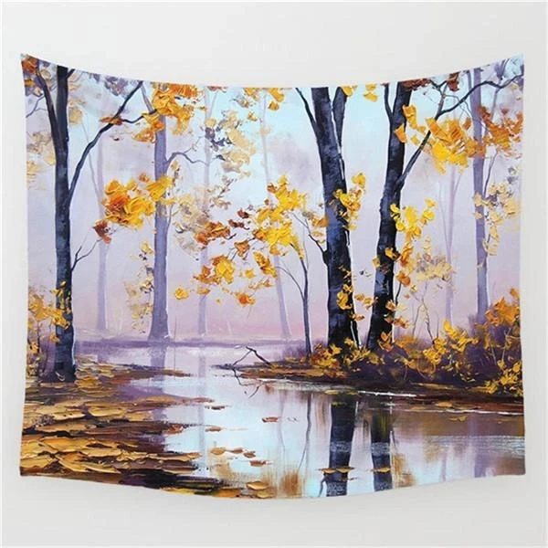 

2021 New Leafy Marsh Tapestry Sunflower Landscape Tapestry Wall Hanging