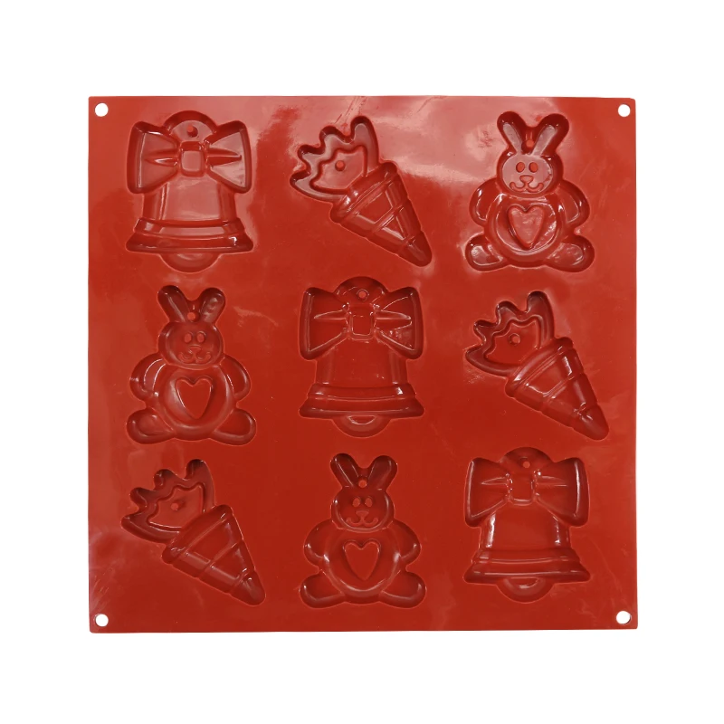 9 отверстий Рождественская Пасхальная форма печенья для шоколадного десерта DIY