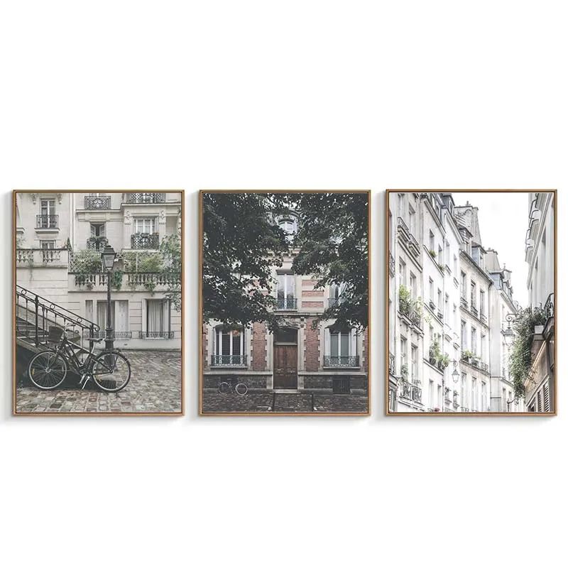 

European Landscape Wall Art Poster Print Retro Architecture Street Canvas Painting Nordic Decorative Pictures for Living Room