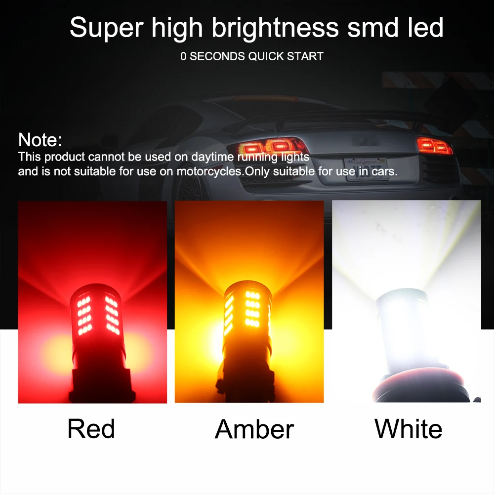 

ANMINGPU 2x BAU15S Led PY21W 1156 BA15S Led P21W BAY15D Led Bulb 1157 P21/5W 4014SMD Signal Lamp Turn Signal Backup Light 12V