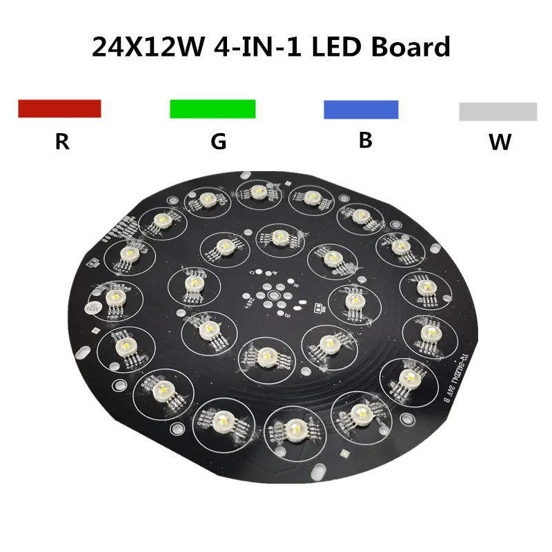 

12 Вт RGBW лампы, 24X12W PAR светодиодная плата, профессиональный сценический свет, светодиодный источник светильник