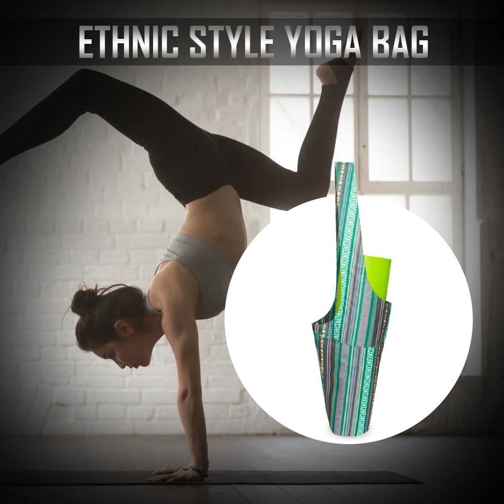 

Mats Sports Yoga Cushion Sling Pouch Fitness Yoga Mat Blanket Carry Pouch Fashion Yoga Mat Bag Retro Printed Pocket