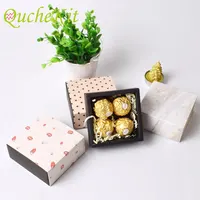 20pcs Paper Marble Style Gift Box Pulling DIY Handmade Chocolates Candy Soap Moon Cake Packaging Boxes Wedding Party Suppiles