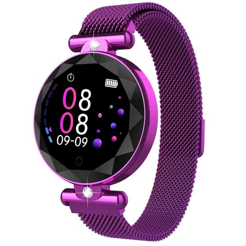 Purple UTELITE Lady S886 Смарт часы для женщин монитор сердечного ритма фитнес трекер женский браслет IP67 Водонепроницаемый для Xiaomi huawei телефон - Цвет: Purple