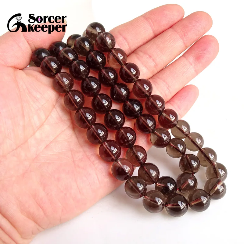 10 мм кварцевый кристалл круглый натуральный камень свободные Бусины Strand 15 &quotдля