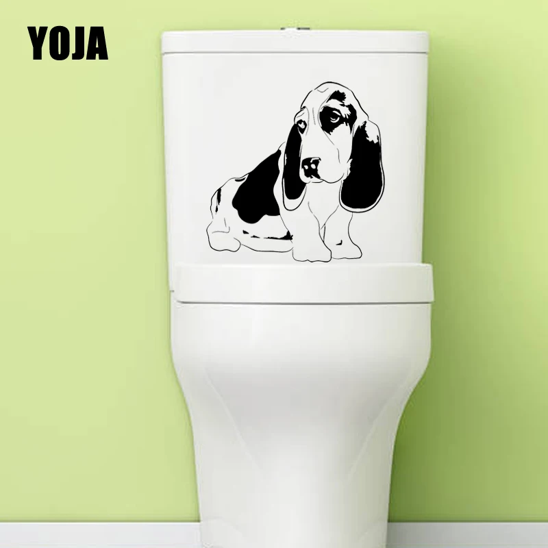 YOJA 22.2X22.6CM клети щенка собаки наклейки для унитаза Спальня домашний Декор стены