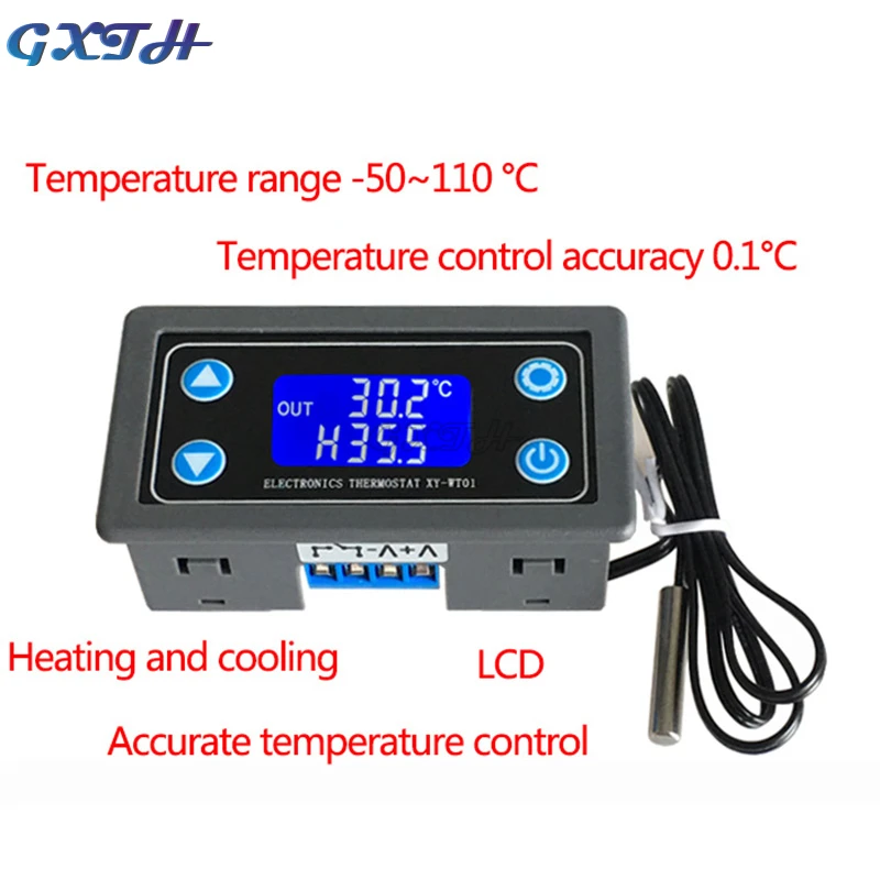 10A Thermostat Digital Temperature Controller DC 6V-30V Thermal Regulator Thermocouple LCD Display Sensor 12V 24V | Инструменты