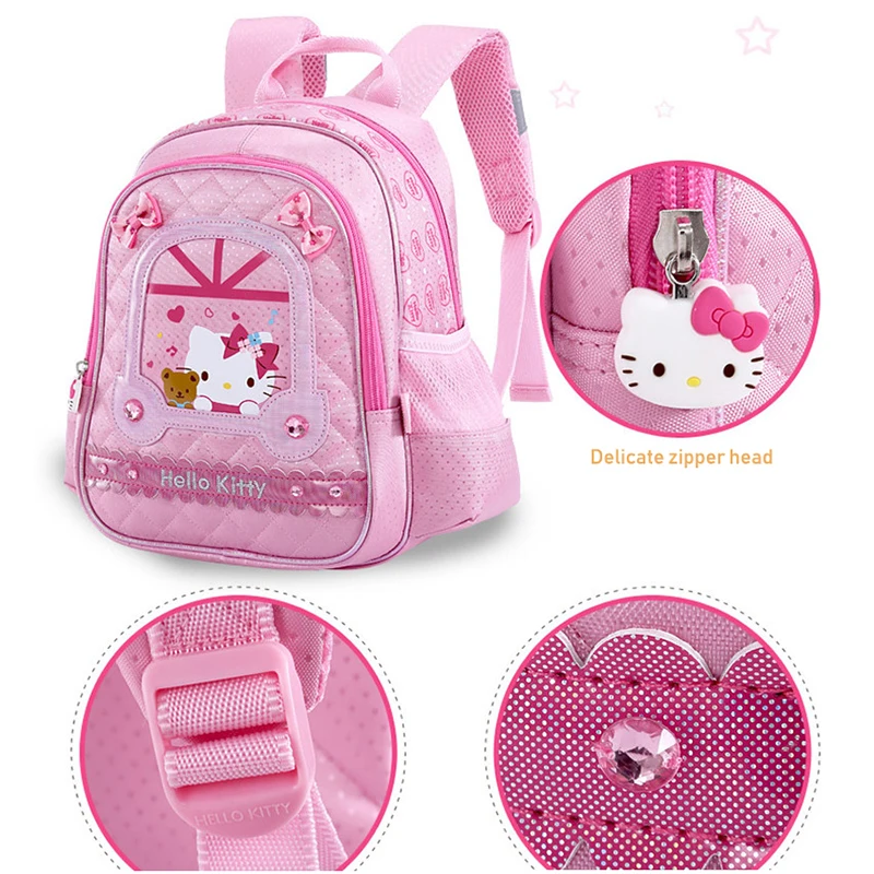 Милый рюкзак с рисунком Hello Kitty модная розовая сумка на плечо из искусственной