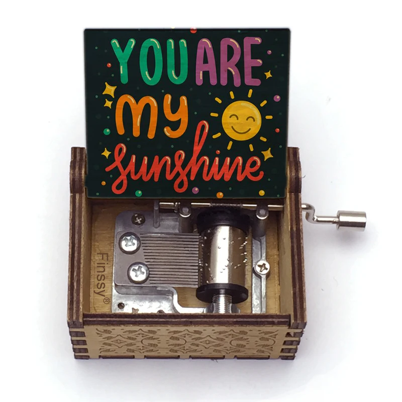 

You Are My Sunshine Love Quotes Print Theme Music Hand Wooden Music Box Girlfriend Wife Birthday Anniversary Gift New Year Gift