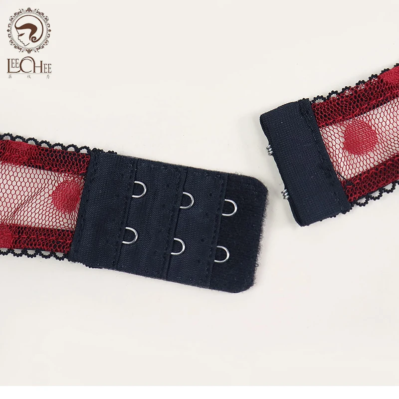 

Women Lace Sexy Underwear Set Embroidery Comfortable Double-Breasted Red Lady Fashion Panties Lingerie Ribbon Close-Fitting Tran