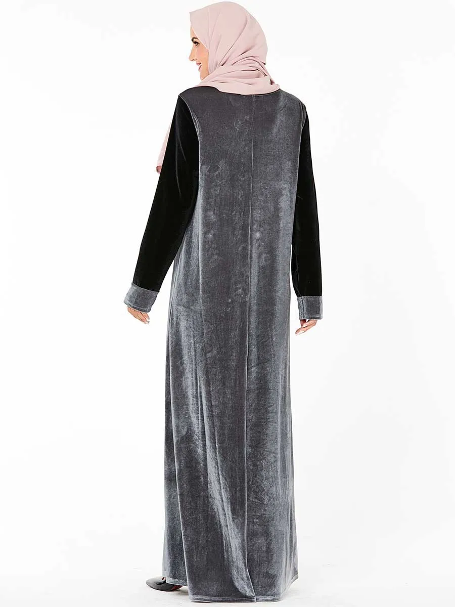 Женская бархатная одежда abaya Pakistan Дубай Турция мусульманская нарядное платье в