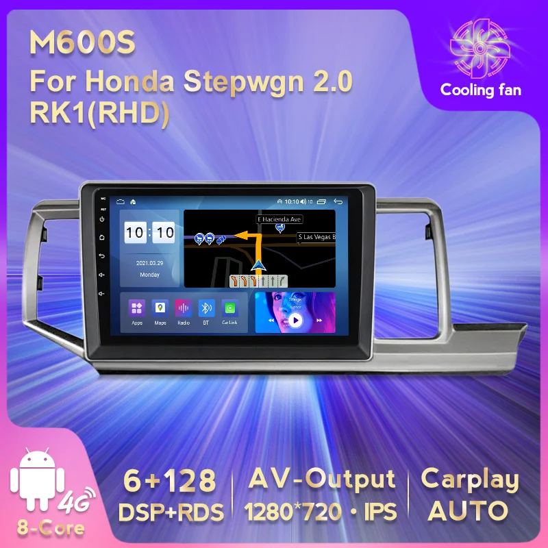 

Carplay 6 + 128G автомобиля gps-навигация, dvd-плеер для Honda Stepwgn 2,0 RK1 прямо Мультимедиа стерео проигрыватель HD 1280*720 IPS Android 10
