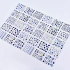 Самоклеящиеся татуировки, 30 дизайновнабор, стикеры 3D на ногти Nail Art Золото, синие предупреждающие знаки, горячая штамповка, блестящий дизайн ногтей, бабочки, цветы, татуировки HJ02