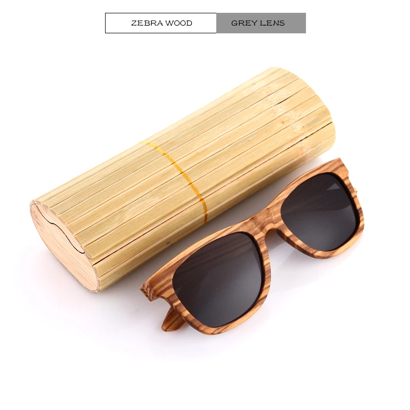 

KITHDIA New 100% Real Zebra Wood Sunglasses Polarized Handmade Bamboo Mens Sunglass Sun glasses Men Gafas Oculos De Sol Madera