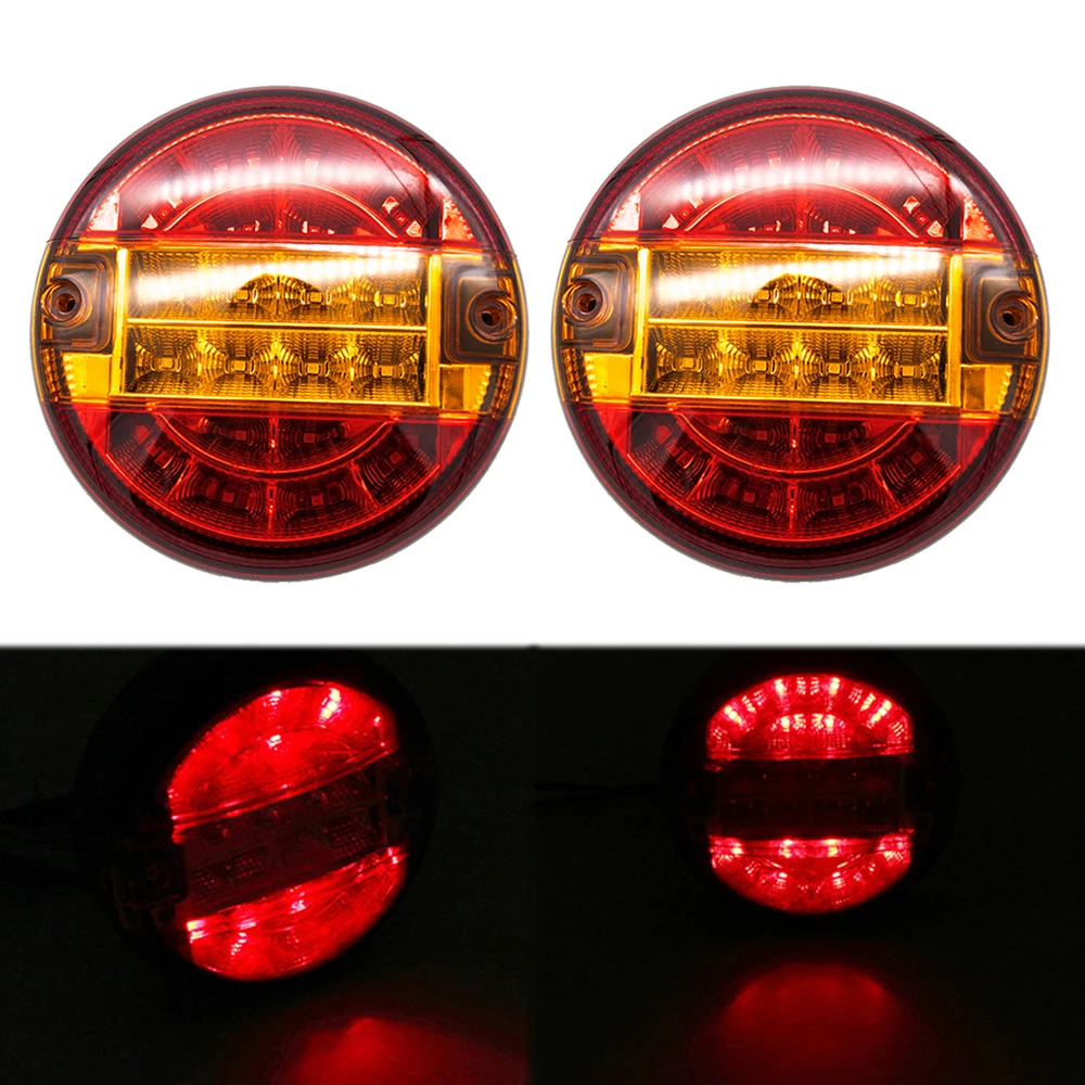 2Pcs 4inch 20 LEDs Truck Tail Light Stop Brake Reverse Lamp for 24V Vehicles Trailer Caravan 10-30V Car Styling Accessories | Автомобили и
