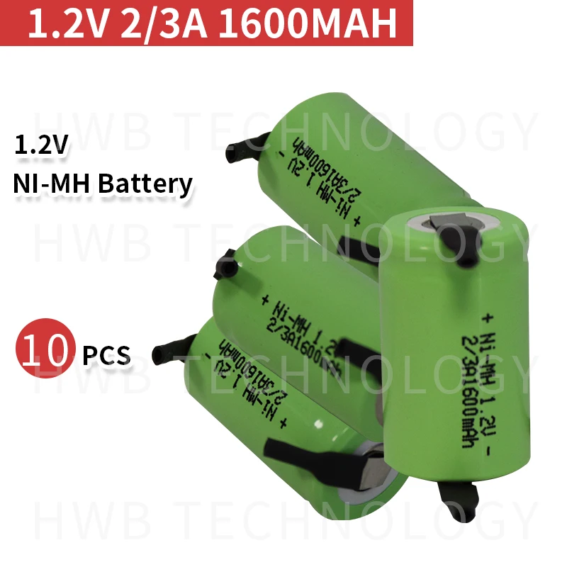 10 шт./лот KX Оригинальный Новый 1 2 в 2/3A 1500 мАч ni mh аккумуляторная батарея с