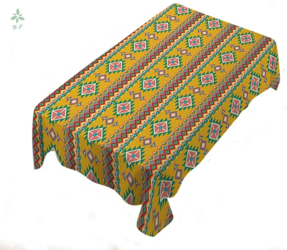 В богемном стиле скатерть для домашнего декора в ацтекском с полосками алмаз