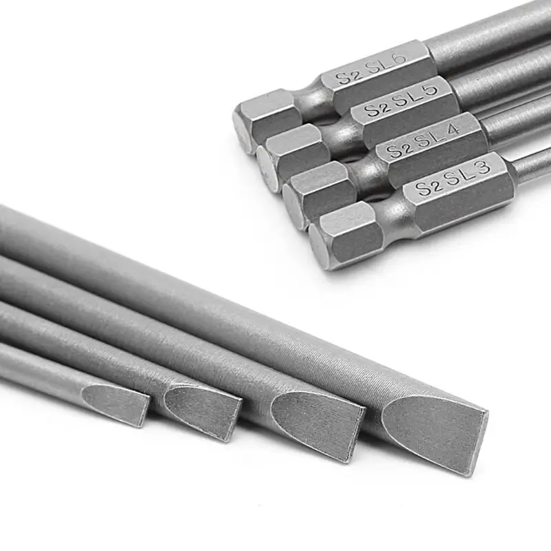 

1/4\" Hex Slotted Manual Electric Screwdriver Bits S2 Alloy Steel Magnetic 4x Set