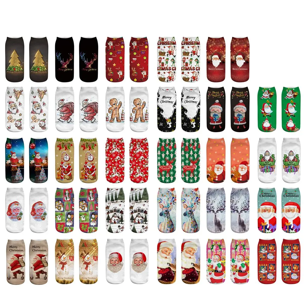 

1 Pair Christmas Cotton Christmas Socks Christmas Decorations Home Xmas Gifts Christmas Noel New Year 3D Printed Socks (1)