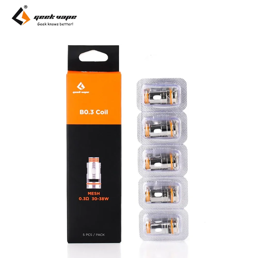 

Original Geekvape B Series Coils for Zeus Nano Tank/Aegis Hero/Aegis Boost Plus (5pcs/pack) 0.4/0.6/1.2/0.3Ohm E-Cigarette