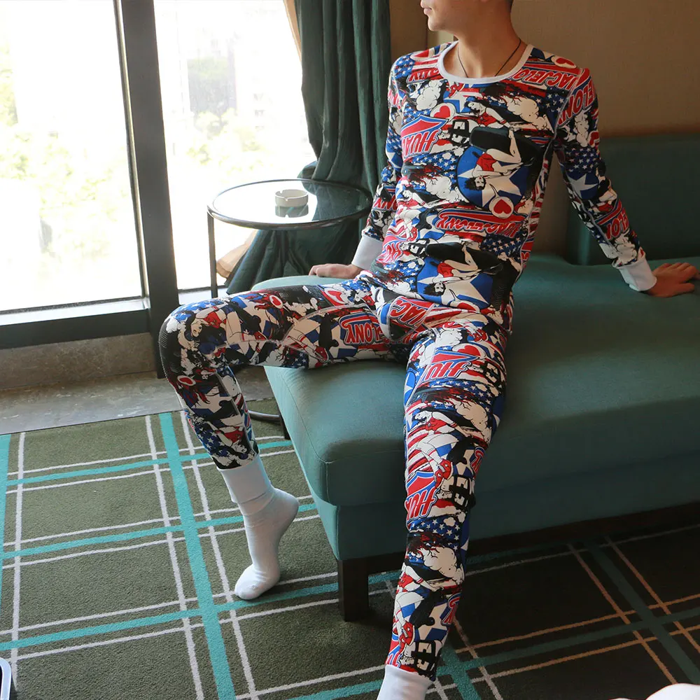 Термобелье мужское с принтом из комиксов зимнее 2020 | Мужская одежда