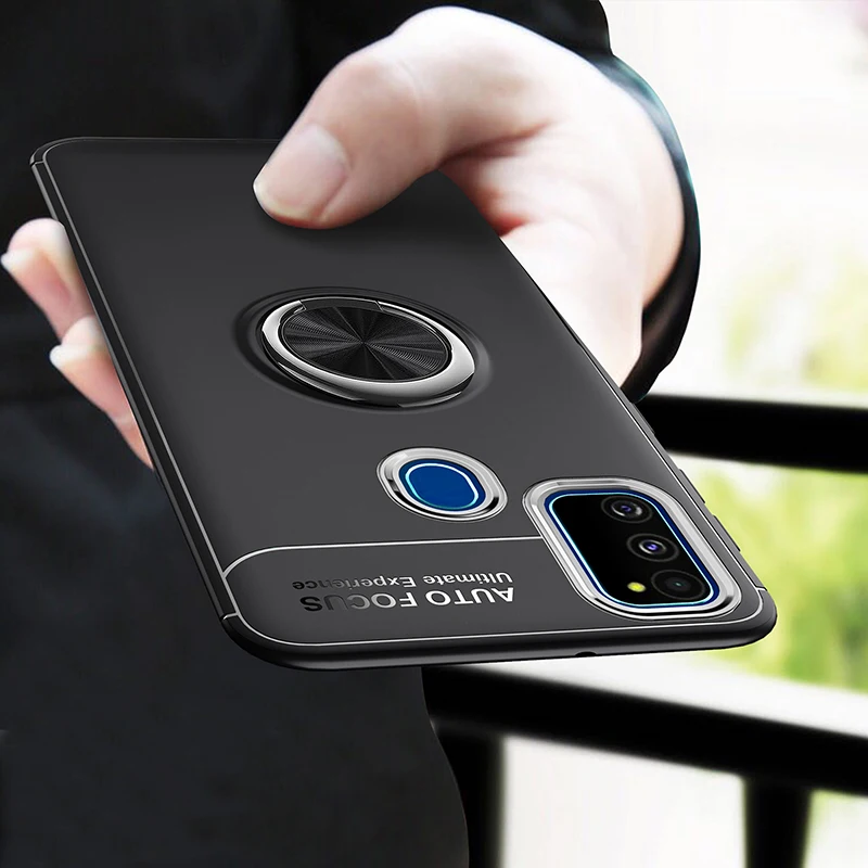 Чехол для Samsung Galaxy M21 кольцевой держатель мягкая силиконовая задняя крышка чехол