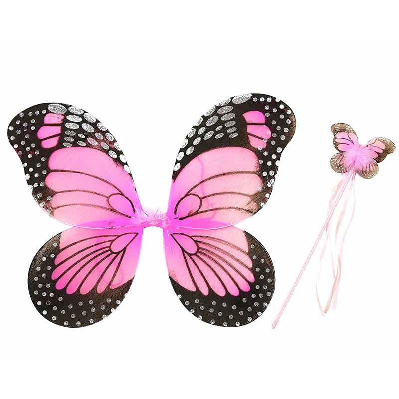 

Girls Butterfly Flower Fairy Sleeveless Tutu Dress Costumes Performance Show Black Pink For Kids Children Clothes Party