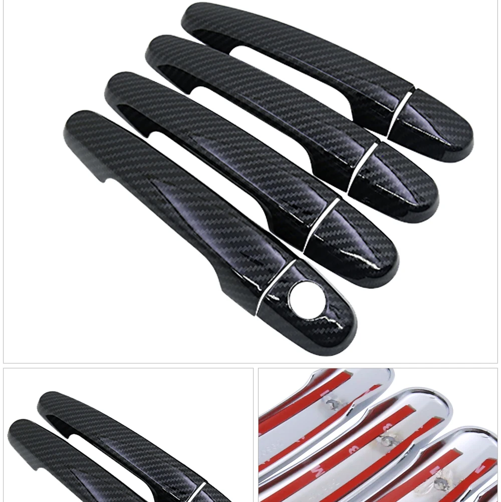 Крышка дверной ручки из углеродного волокна набор наклеек для автомобиля