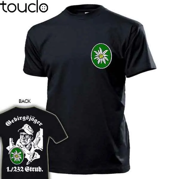 

Hot sale Fashion T shirt Gebirgsjager 1./232 Strub. Bundeswehr BW Gebirgsjagerbataillon Tee shirt