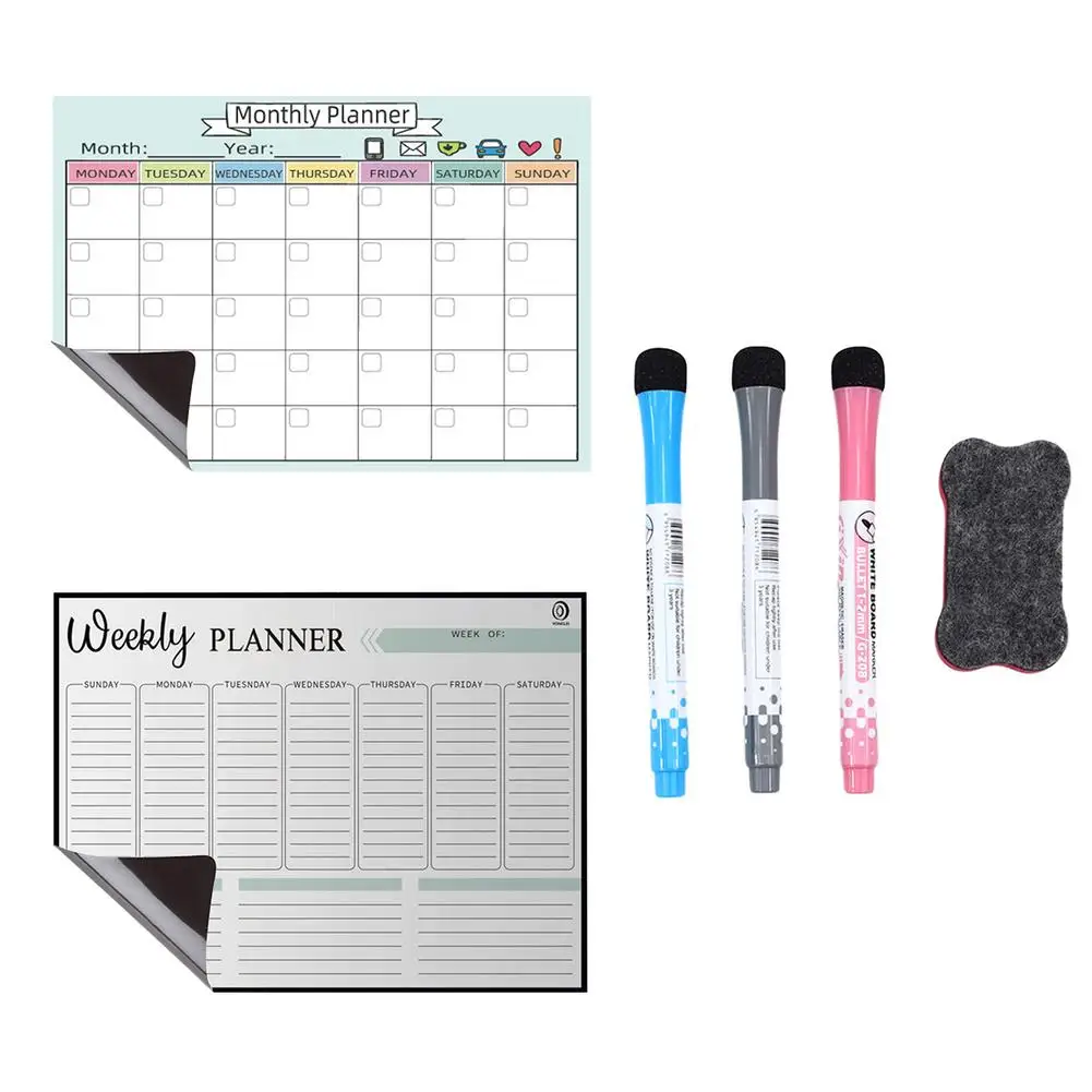 

Magnetic Calendars Monthly Weekly Planner Dry Erase Calendar Magnetic removable magnetic message board Weekly Fridge magnet