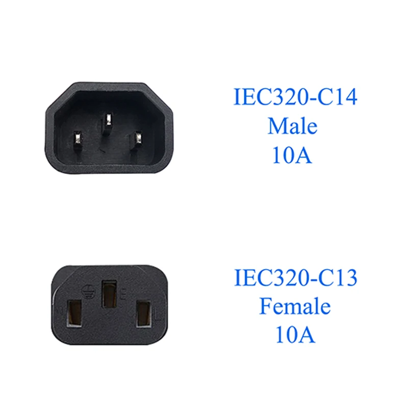 C13-C14 3M 3*0.75mm IEC 320 C13 TO C14 Male To Female AC Power Extension Cable Cord for PDU Chassis UPS 10A 250V |