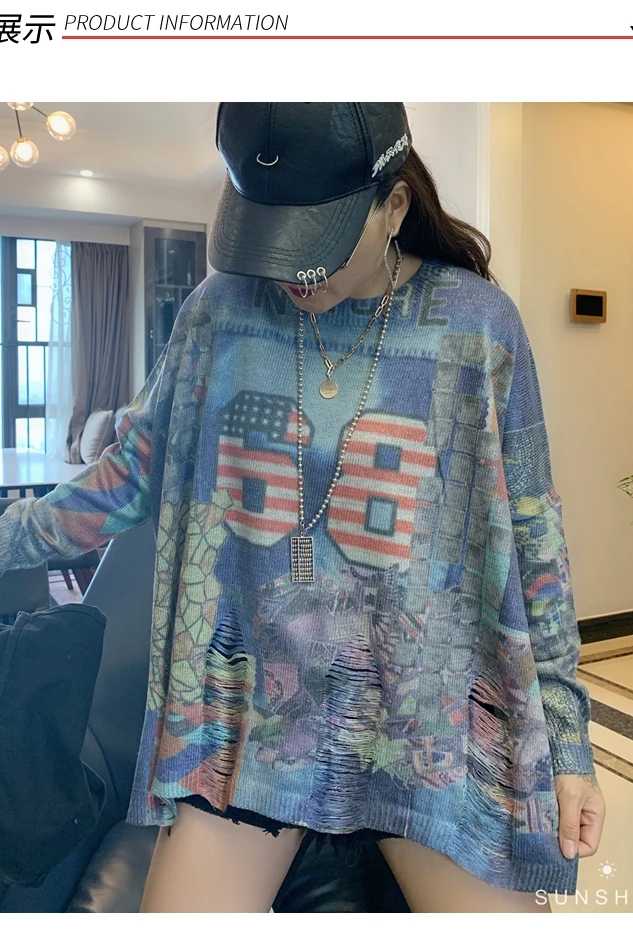 

Vintage Batwing Sweaters Women Tide Letter Sweaters Plus Size Female Loose Casual Plus Size Tops Women 2019 Autumn New SA037S30