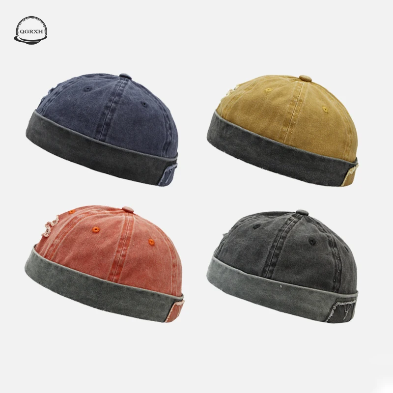 

New Hole Cowboy Melon Hat Men and Women Thin Section Korean Version of The Wild Retro Patch Beggar Hat Tide Brand Landlord Hat