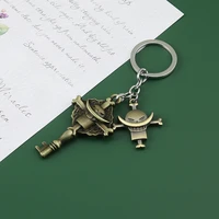 cartoon pirate king white beard edward newgate key chain keyrings anime key holder pendant metal keychains charm men jewelry