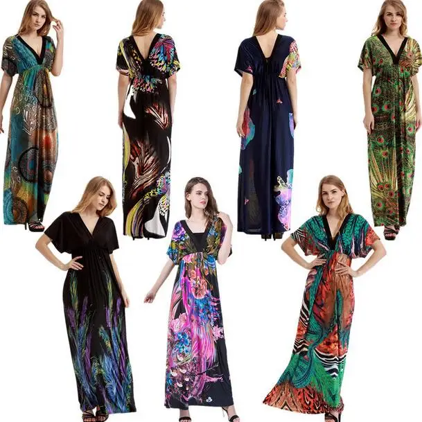 Сексуальное летнее женское платье с v образным вырезом большие размеры XL 7XL